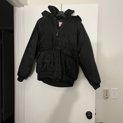 Waterproof super warm light weight black men’s jacket used one time size small