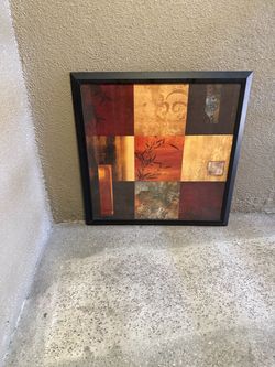 LARGE -Framed Abstract Canvas Wall Art Modern brown Gold