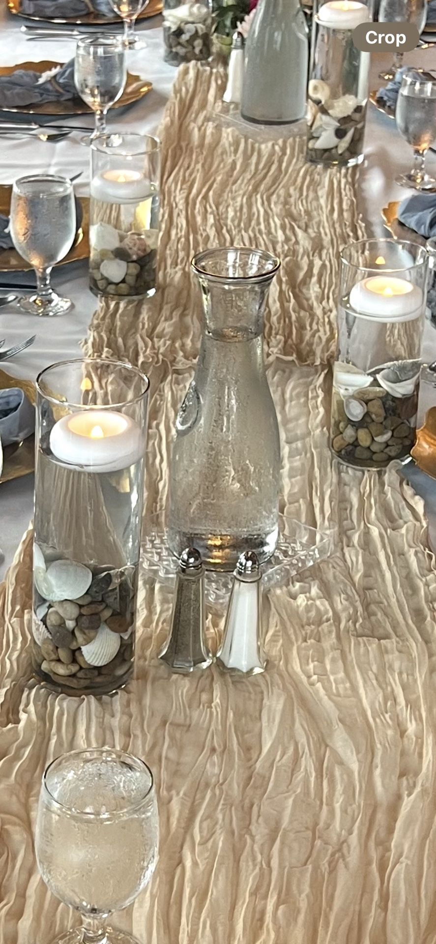 Beige Cheesecloth Table Runner 10 Pack
