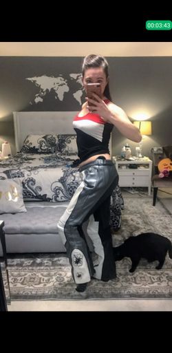 Women's leather motorcycle pants L