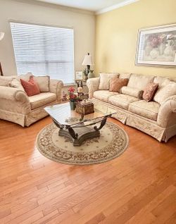 Dining table with hutch ($450) and Couch/love seat ($450)