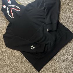 A Bathing Ape Black Shark Hoodie Pull Over