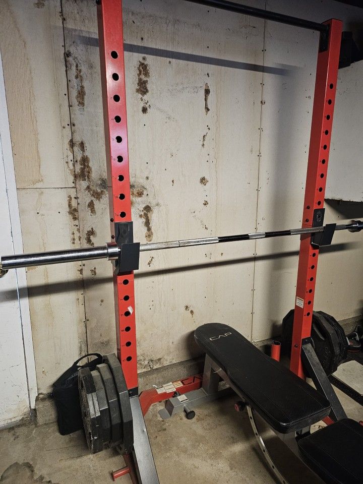 🏋️‍♂️ CAP Power Rack with Adjustable Bench + Olympic Bar & Plates