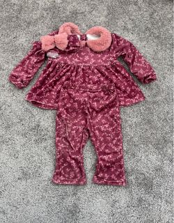 Girls Floral Two-Piece Set with Headband
