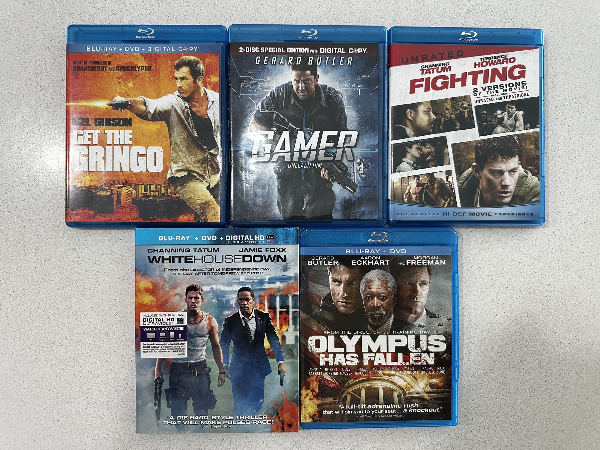 Set Of 5 Blue-Ray, DVD And Digital Copy Action-Packed Movies.