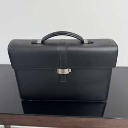 New Authentic Montblanc black leather briefcase