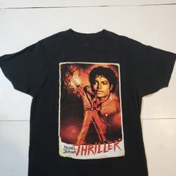 Michael Jackson Thriller Graphic T-Shirt Black Medium 2003 Triumph International