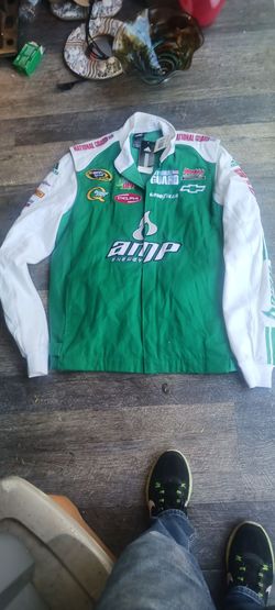 Dale Earnhardt Jr Racing Jacket Sweater Amp Energy Adidas L Green White NeW D6