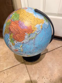 12" Raised Relief World Globe – Political Map with Stand