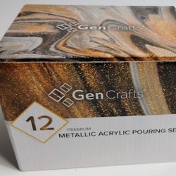GenCrafts 12 Metallic Acrylic Pouring Set NEW SEALED Fast Free Shipping!