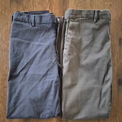 2 Banana Republic Chinos 32x32 Athletic Tapered Fit Navy Blue & Gray
