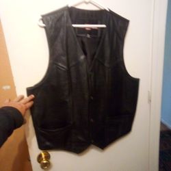 Leather Biker's Vest Mens Size 46