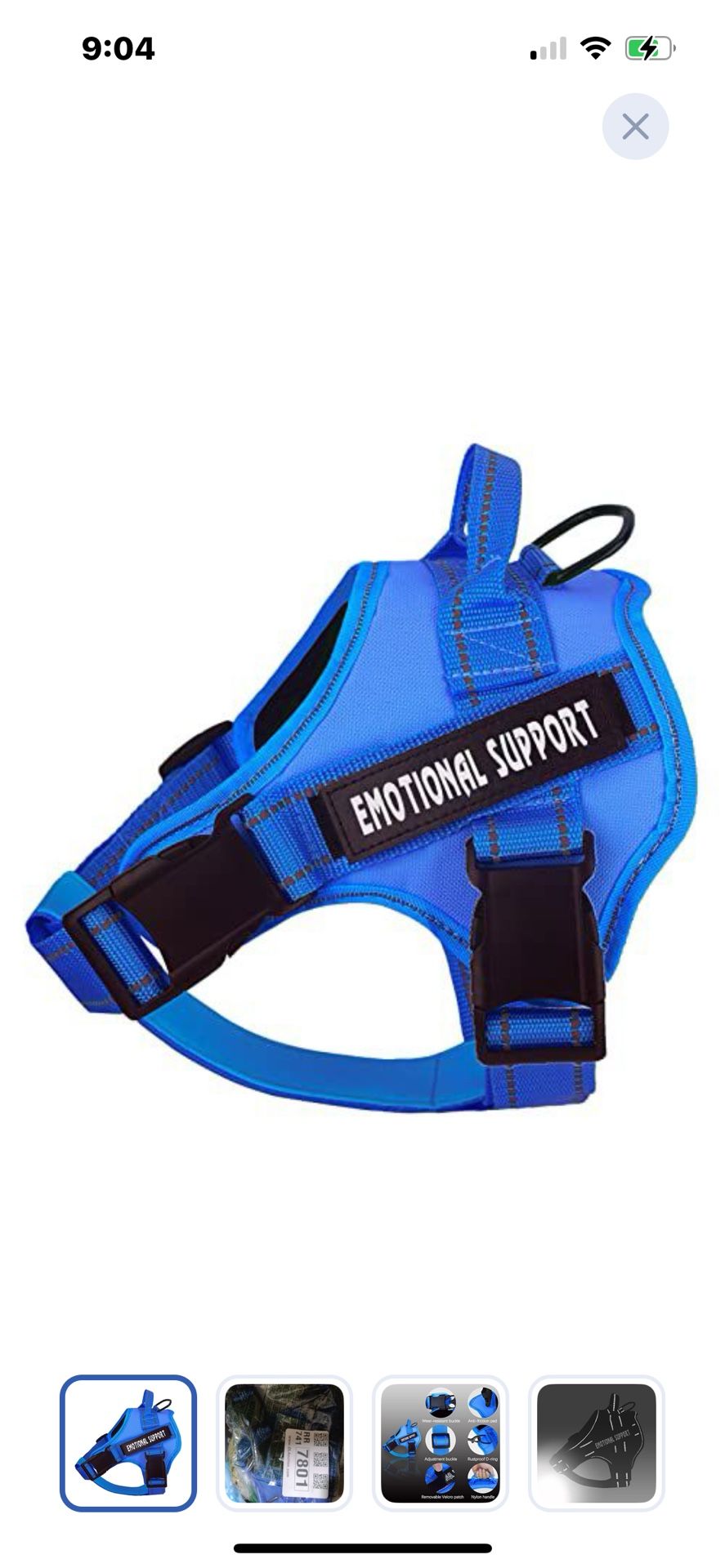 “New”Service Dog Vest Harness(adjustable)sz Xtra Small(5-15 Lb)(4 Velcro Patches)retail $29