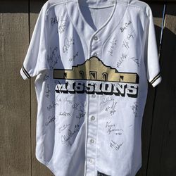 Vintage 90s San Antonio Missions Texas MiLB Signed Minor Baseball Jersey