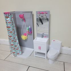 18 Inch Doll Bathroom Set Accessories 
