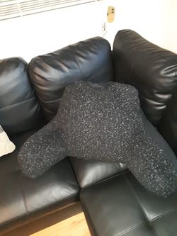 Boucle Black & Gray Bed Reading Pillow