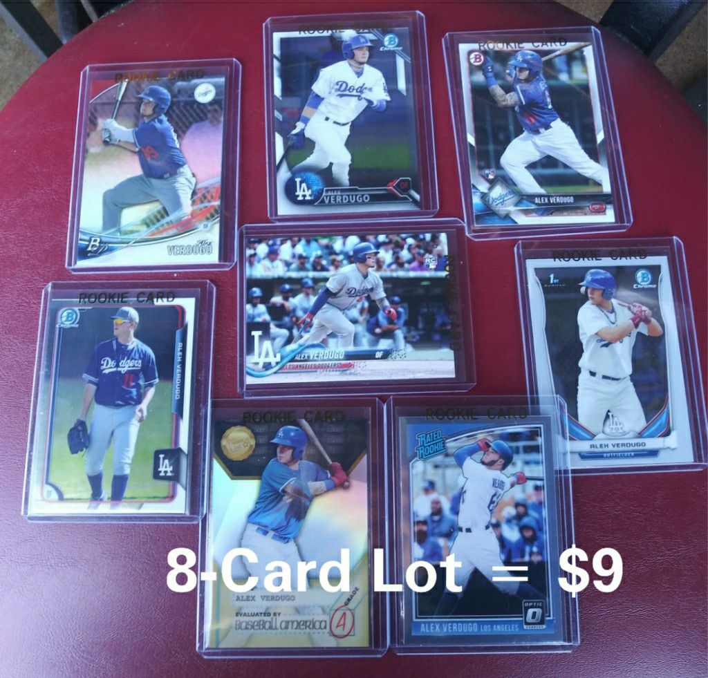 Alex Verdugo Rookie Cards - 8 Card Lot - Baseball - Dodgers
