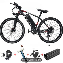 26" Electric Bike 500W Brushless Motor, 40Miles 20MPH Commuting Mountain Bike. Q5black-pro