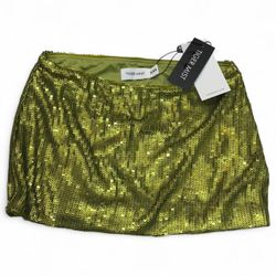 Tiger Mist “Kaye” Sequin Mini Skirt in Green 