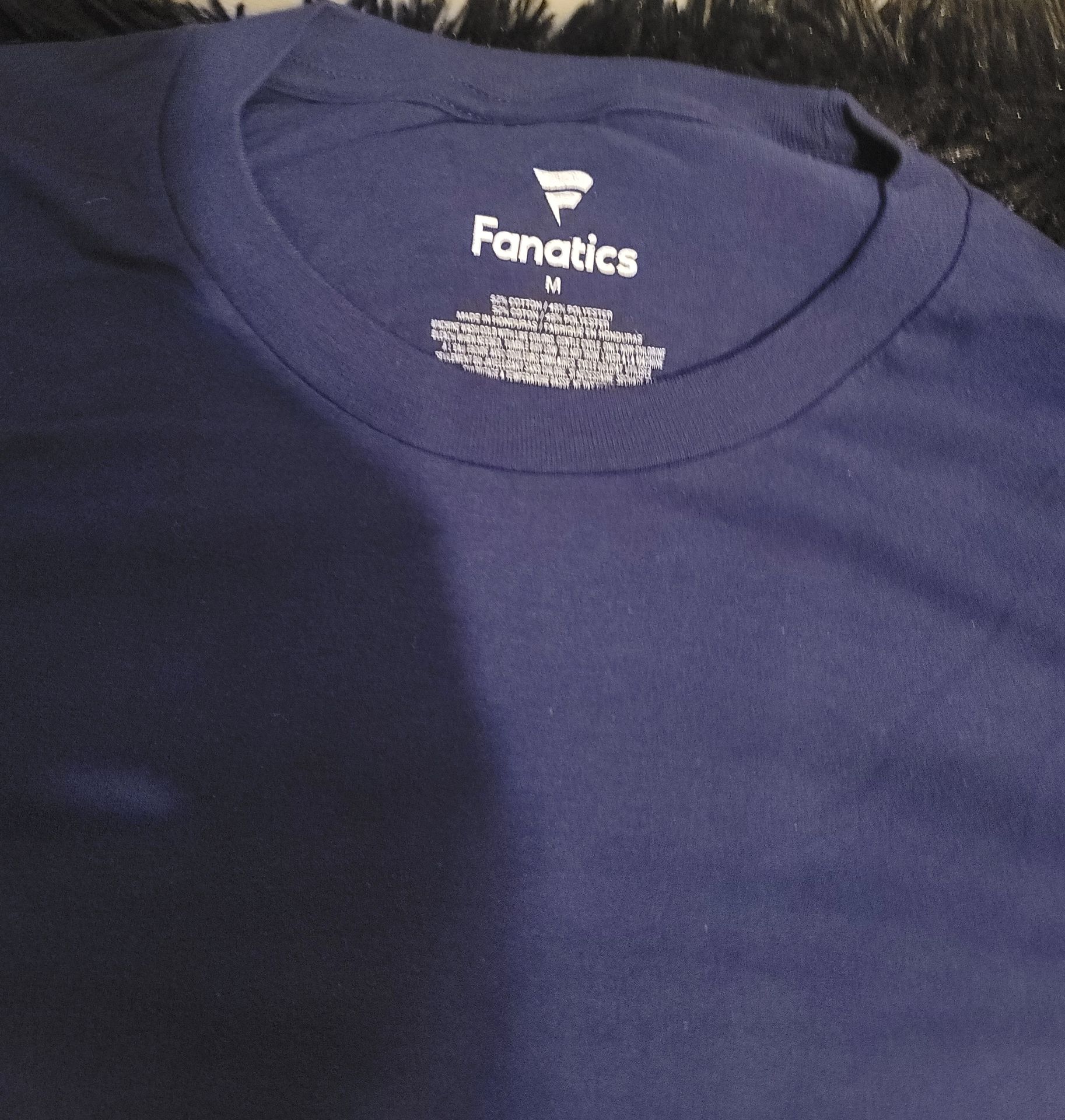 Fanatics Men's Navy Blue Crew Neck Short Sleeve Basic Tee Medium