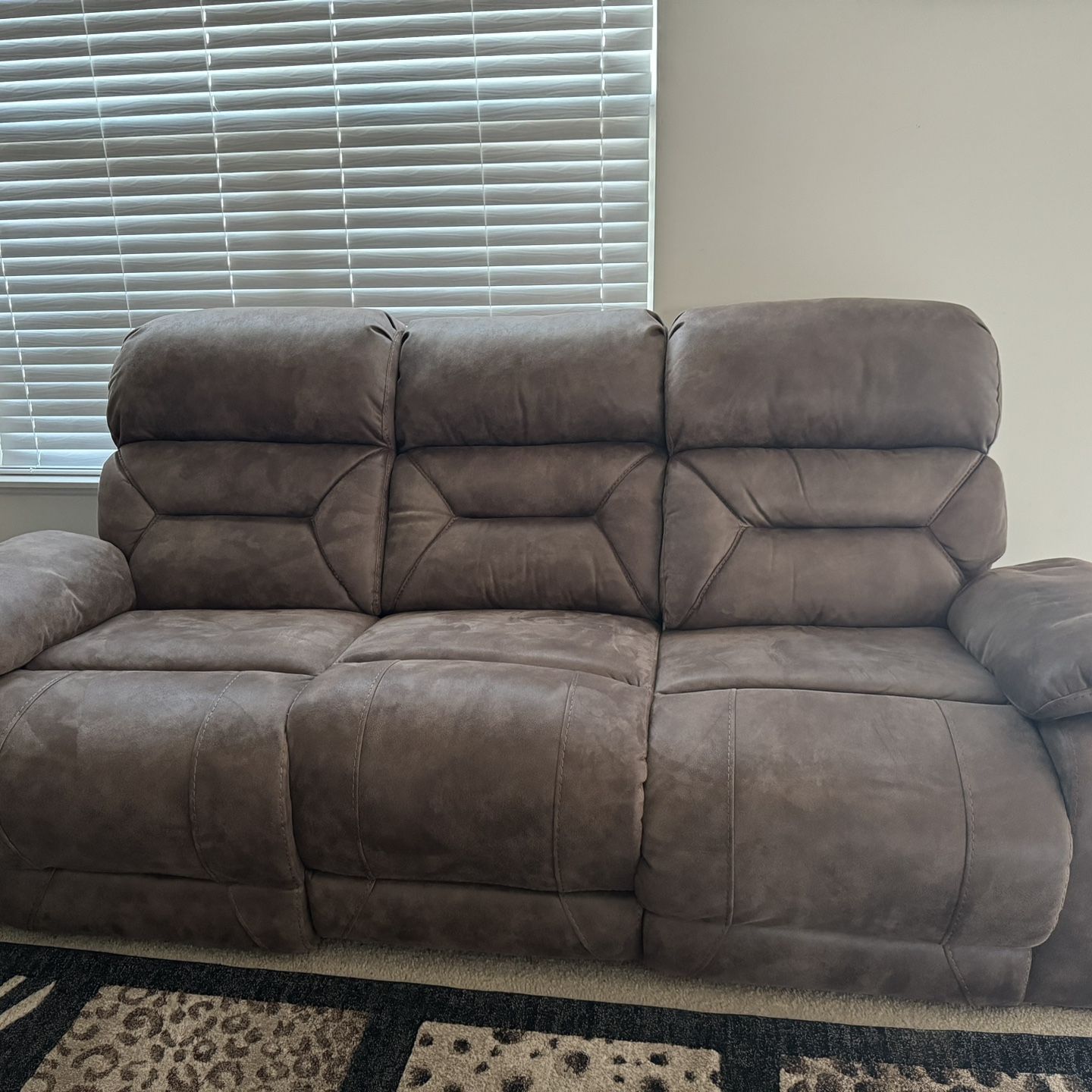 2 Piece Leather Reclining Sofa Set 