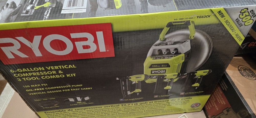 Gal. Vertical Compressor with 3 Piece Air Nailer Kit