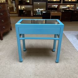 Glossy Blue Mirror Top Table
