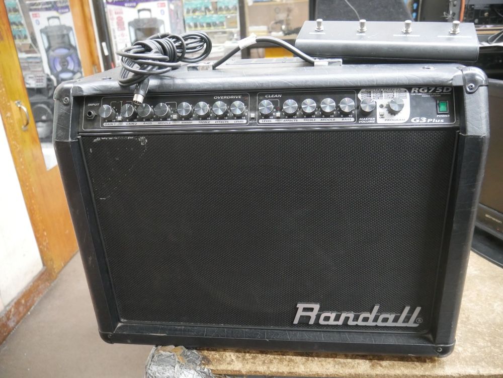 Randall guitar amplifier with foot switch RG75D pre owned 