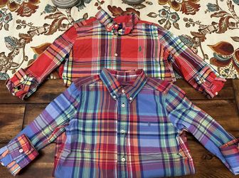 Worn Once Ralph Lauren Button Down Boys Size 5 Dress Shirts 