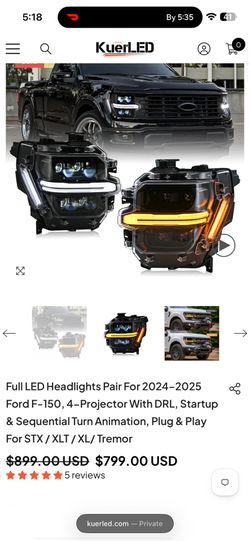 KuerLED Headlights For 2024 F-150