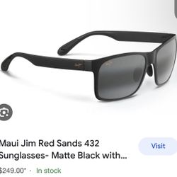 Maui Jim Red sands Sunglasses Black Mate Polarized 
