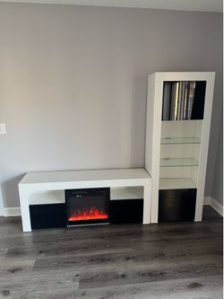 Media Console with Fireplace