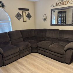 Chocolate Brown Reclining Sectional 7’x7’