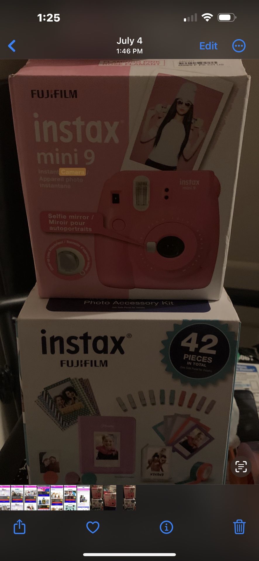 Pink Instax Mini Instant Camera and Accessory Package 