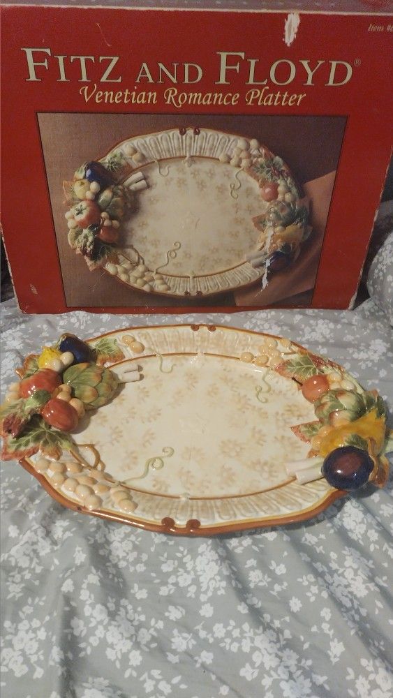 Fitz And Floyd Venetian Romance Platter 19x14