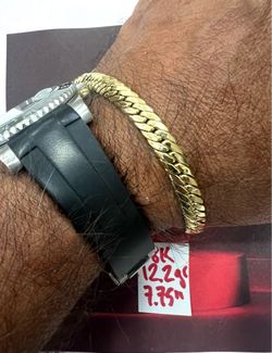18K Yellow Gold Bracelet For Wedding 12.2Gr 7.75 Inches Long