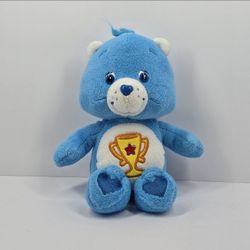 2003 Care Bears Champ Bear Plush Blue Champion Trophy 8" Stuffed Animal
