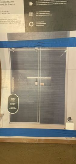 ŌVE Providence Shower Door 60x78 3/4 in Satin Nickel (New in Box