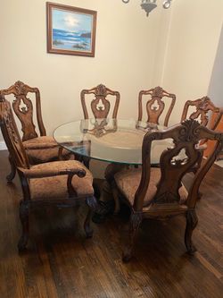 Elegant Formal Glass top Dining set