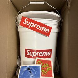 New Supreme Bucket White with stickers
