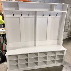 3-in-1 Hall Tree, Entryway Hall Tree with Shoe Bench