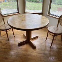 42 Inch Round Oak Table 