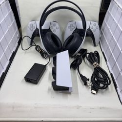 Sony PS5 Blu-ray Edition Console Bundle – Includes 2 Controllers, Headset & Charging Station