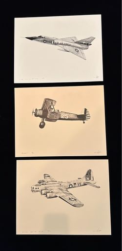 Original USAF Aviation Art (3) Prints ( Dan Witkoff)