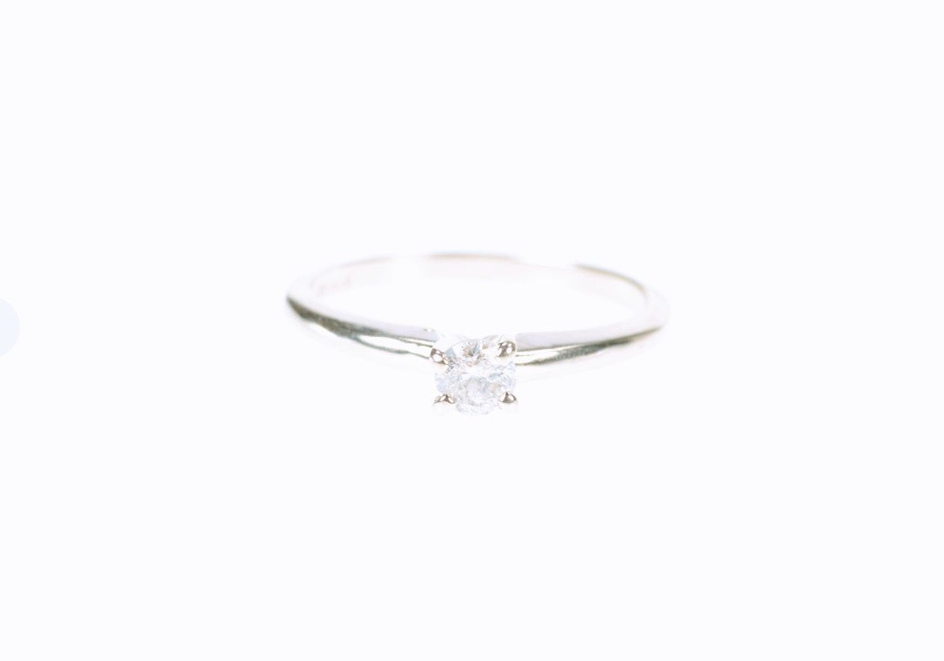 14k White Gold, Classic Diamond Solitaire Engagement Ring