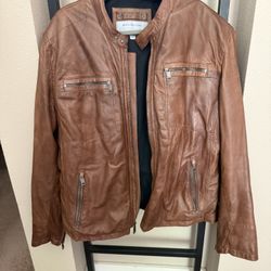 Marc New York Andrew Marc Brown Leather Jacket Size XXL