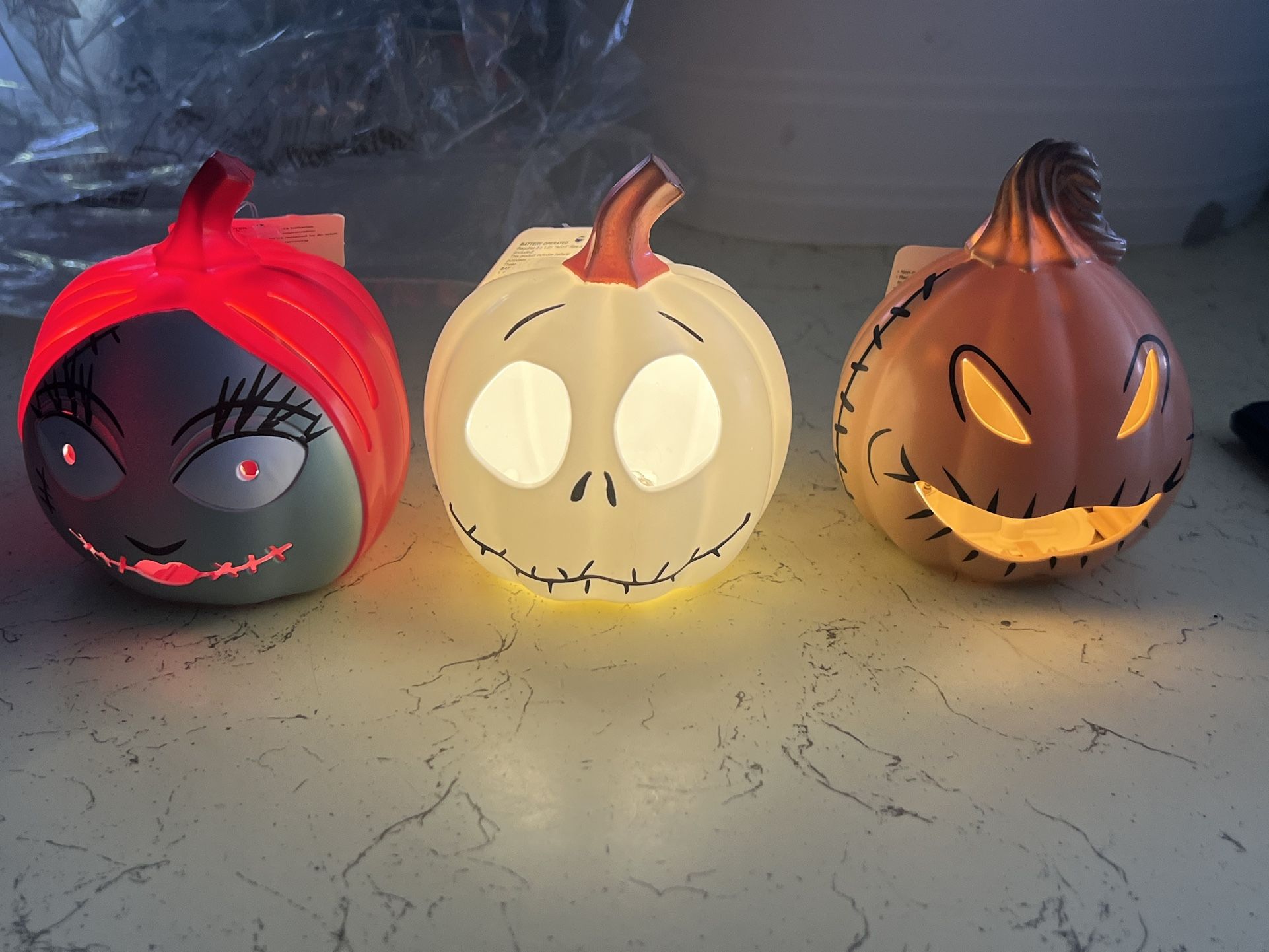 Nightmare Before Christmas Mini Light Up Pumpkins