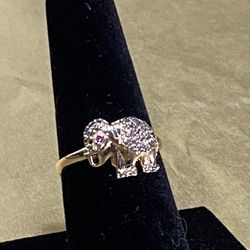 14K 2.4G CZ elephant ring