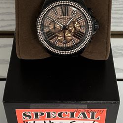 Michael Kors Everest Black Rose Ladies Watch Like New 