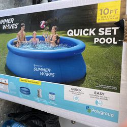 Quick set  pool 10 feet round With Extra Filters